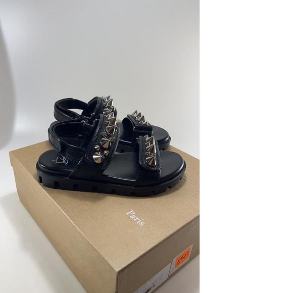 women's Spikita Cool Flat Leather Sport Spike Velcro Dad Sandals E527 - Picture 3 of 11